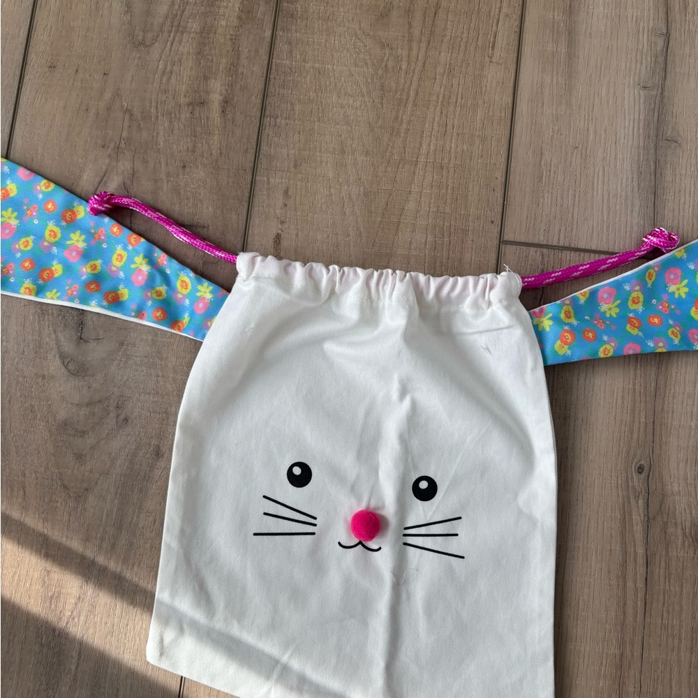 Adorable Bunny Face Kids Drawstring Bags (three)